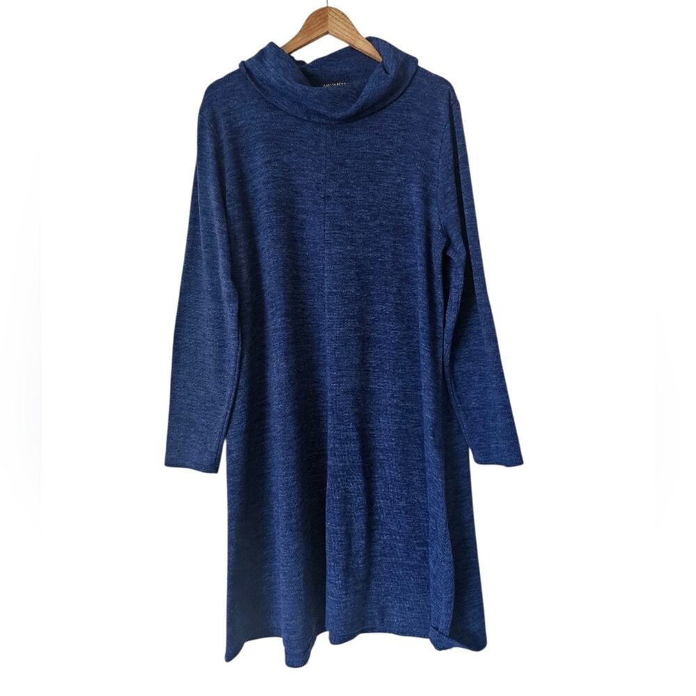 Banana Republic Factory Royal Blue Cowl Neck Cozy Swing Sweater Dress, Size XL